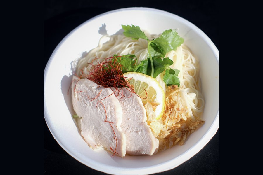 自家製葱油の油素麺