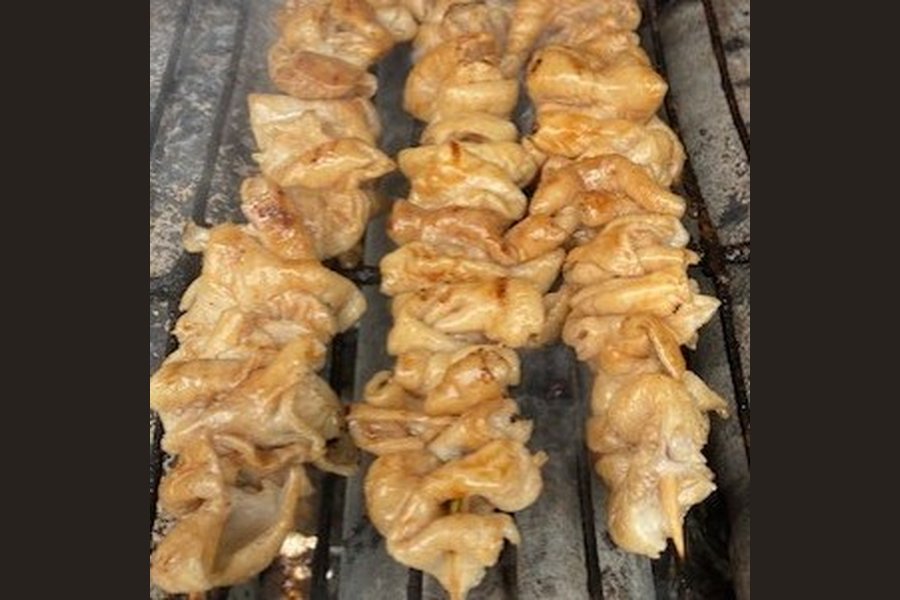 茨城県産のホルモン串焼き